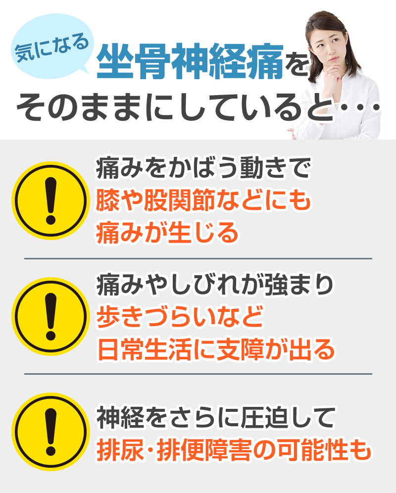 坐骨神経痛をそのままにしていると